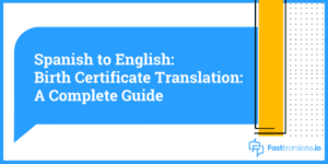 Spanish to English Birth Certificate Translation