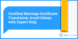 certified translation of marriage certificate